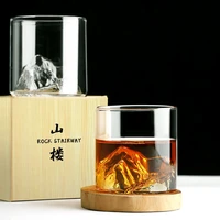 japanese whisky shallow glass foreign wine cup fujiyama art ins style mountain tea cup