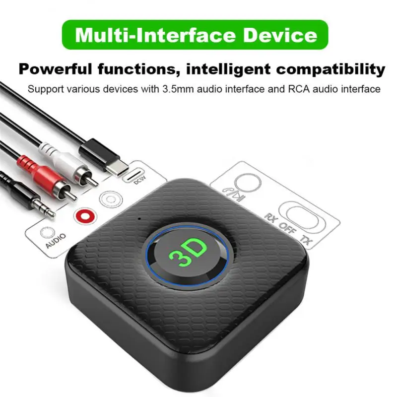 

Audio Adapter High-definition Call 250mah 3d Sound Effect Receiver -compatible 5.1 Long Battery Life For Android Ios