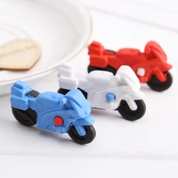 new korean creative stationery cute cartoon motorcycle eraser pupil prize gift