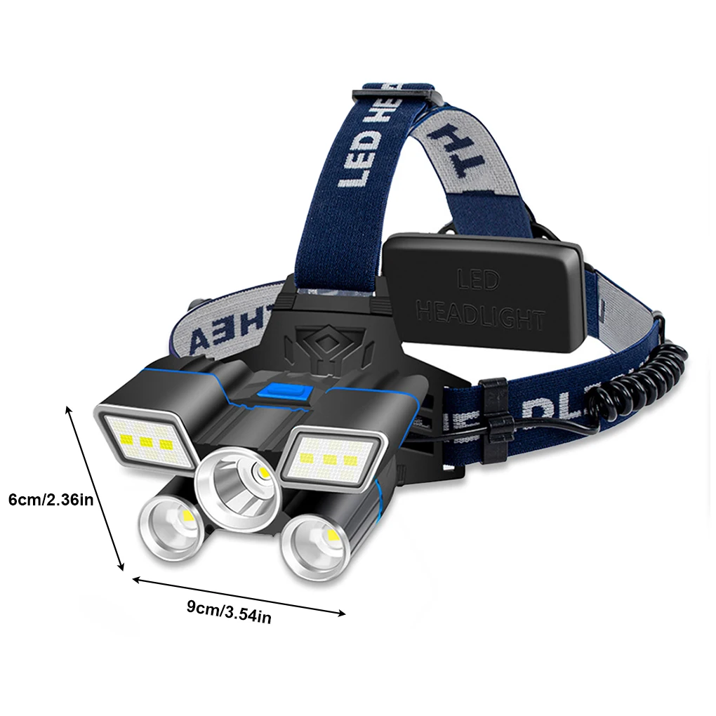 

Многофункциональный налобный фонарь, 6000 К, 5 светодиодов, лм