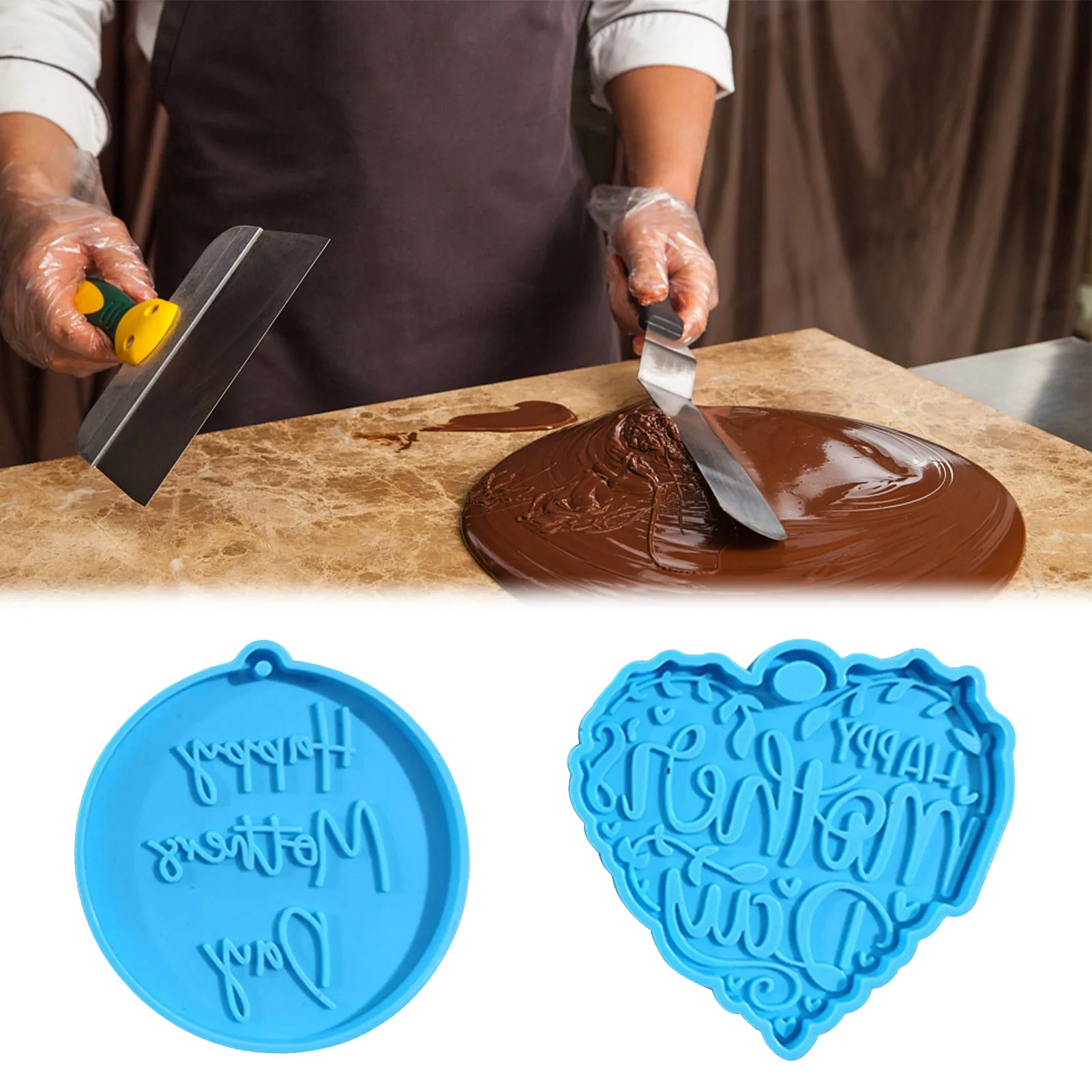 

Heart Shaped Chocolate Mold DIY Silicone Letter Molds Chocolate Cake Ice Cube Maker Ice Tray Mother's Day Craft Decorating
