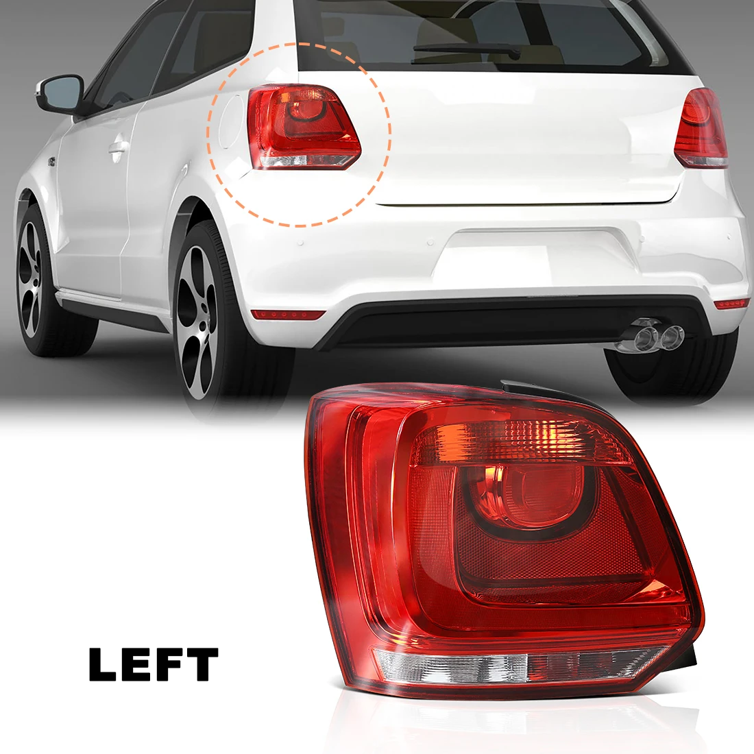 

Задний Фонарь В Сборе Для Volkswagen VW Polo 6R 2009-2014, 12В, ABS, Светодиодные Стоп-сигналы Без Лампочек, Автоаксессуары