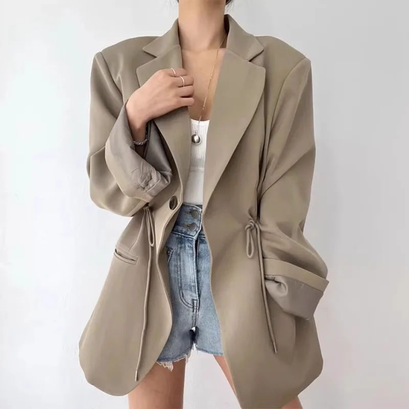 Высококачественный ретро-пиджак для женщин на весну и осень с одной пуговицей