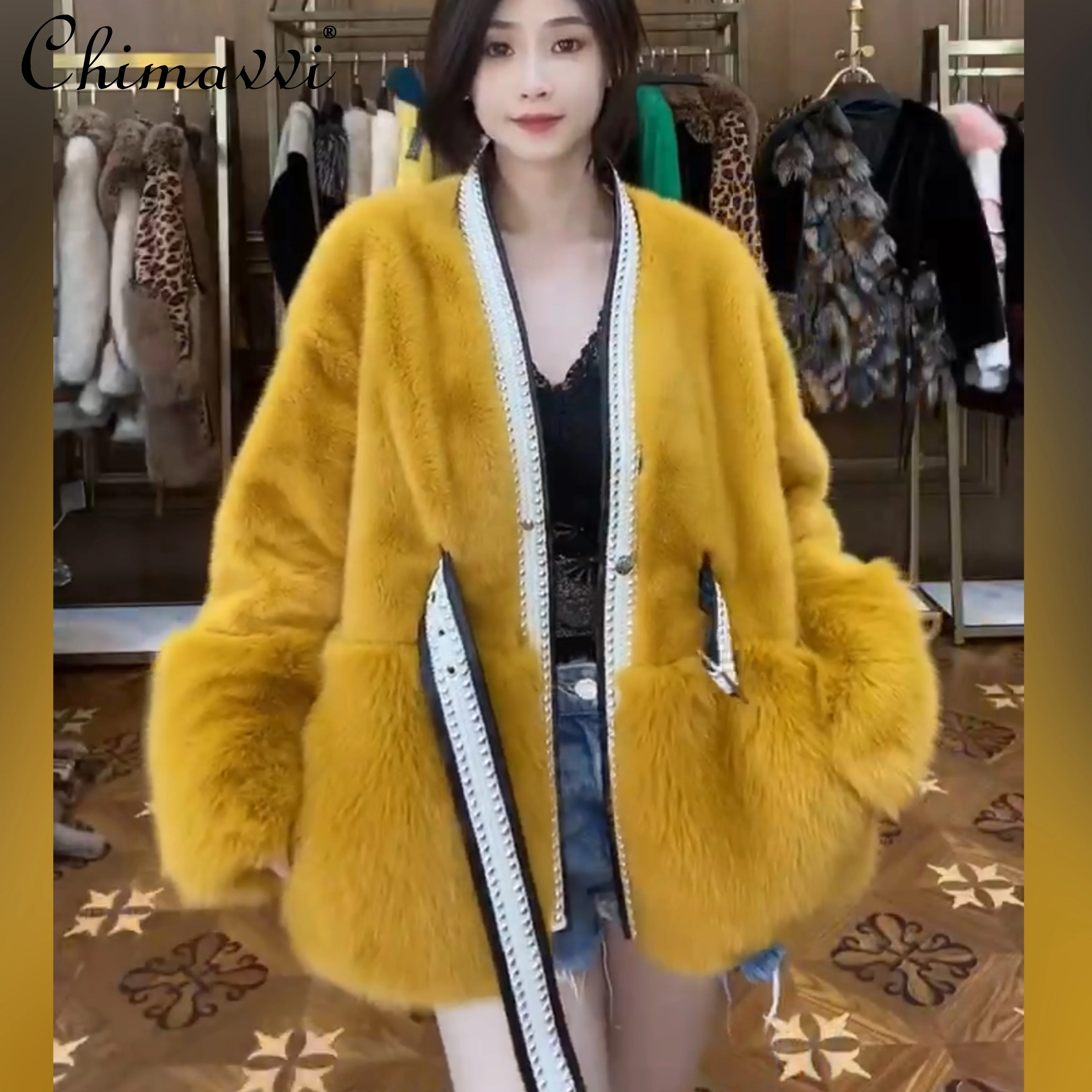 European Long-Sleeved Fur Coat Women Fashion Toka Double Face Wool Leather Warm Casual All-Match Graceful Fur Jacket 2022 Winter