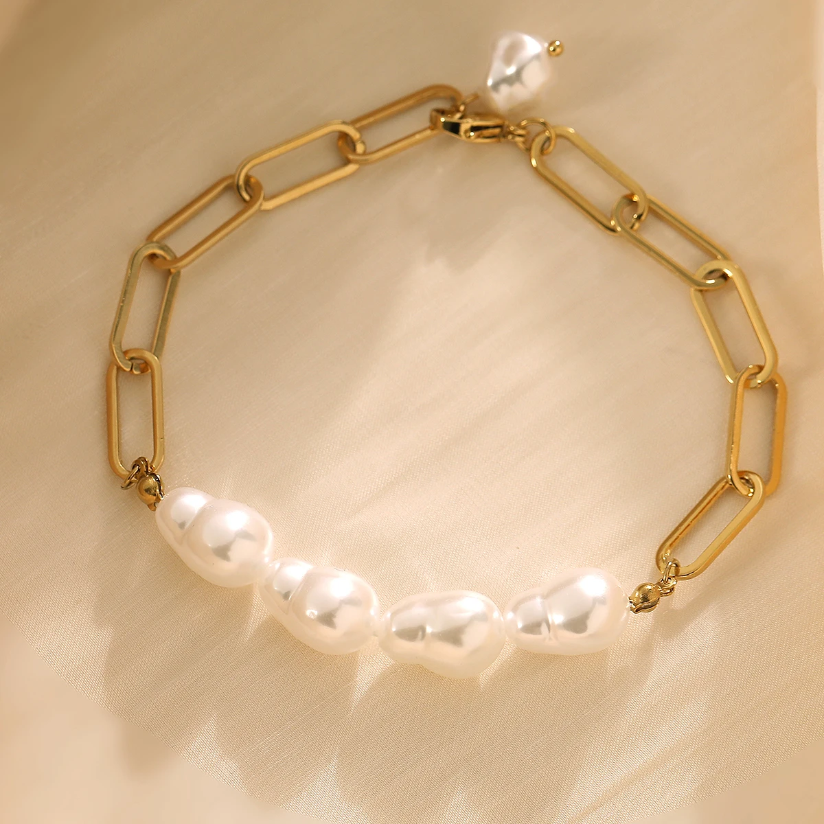 NEWBUY брендовый невыцветающий золотой цвет скрепка для бумаг цепочка жемчужный