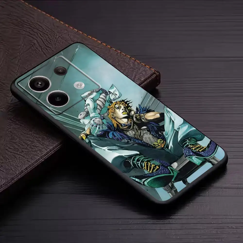 Фото Горячая новинка: Чехол для телефона JOJO Steel Ball Run для Redmi Note 14 13 12 11 Pro Plus S 5G 14C A3, мягкий черный чехол №3