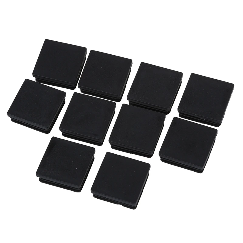 

40Mm X 40Mm Plastic Square Tube Inserts End Blanking Caps Black 60 Pcs