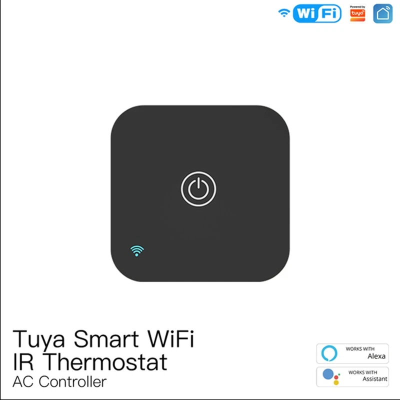 

Hot Wifi IR Thermostat AC Controller Touch Button Smart Life Tuya APP Wireless Temperature Humidity Sensor Voice
