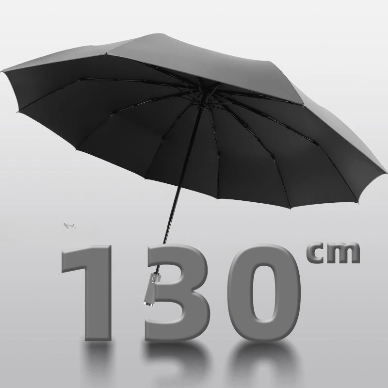 

Большой полностью автоматический зонт черный усиленный ветрозащитный зонт от солнца дождя креативный прочный складной мужской механизм от дождя