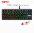 Проводная клавиатура для игр на ПК и ноутбуке, игровая механическая клавиатура с 87 клавишами, голубойкрасный переключатель, русскаяанглийская раскладка, светодиодная подсветка Anti ghosting RGBMix
