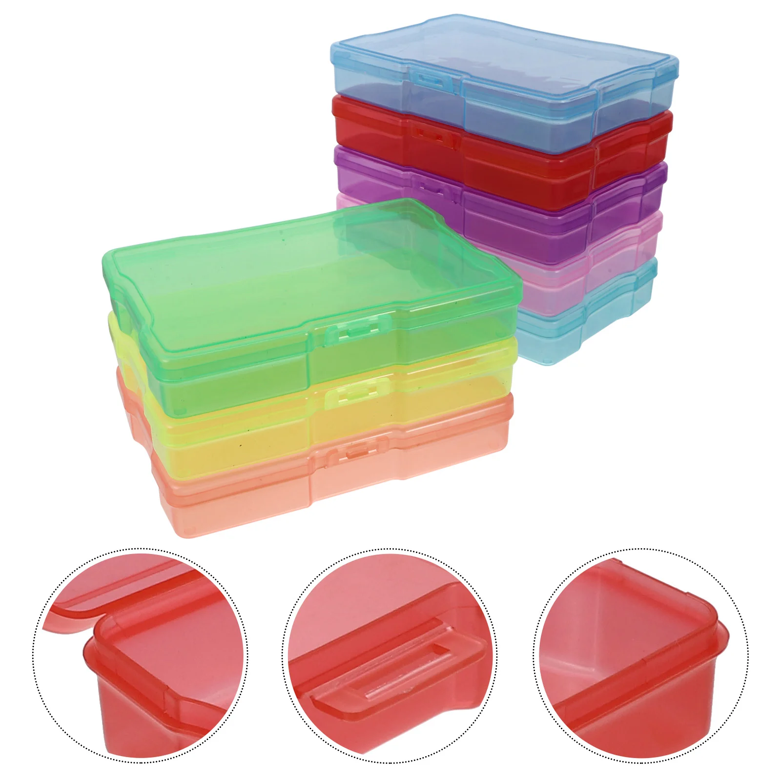 

8 Pcs Photo Storage Box Nail Stickers Case Photos Electronic Component Organizer Carry Plastic Holder