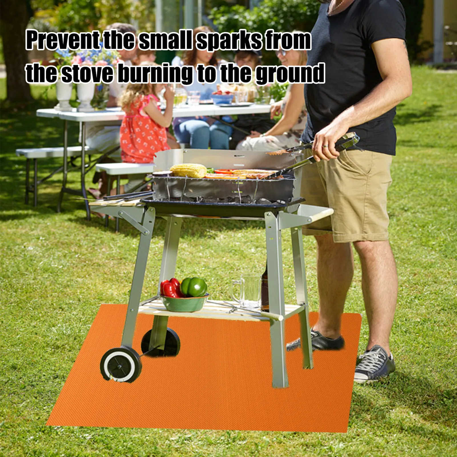 Огнестойкий коврик под гриль подстилка для костра барбекю гриля наружного дома и