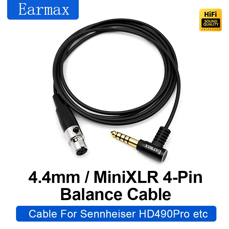 Фото Earmax для Sennheiser HD490 Pro Plus, сменный 4,4 мм однокристальный медный Балансирующий провод Jinbao, четырехъядерный обновленный кабель №4