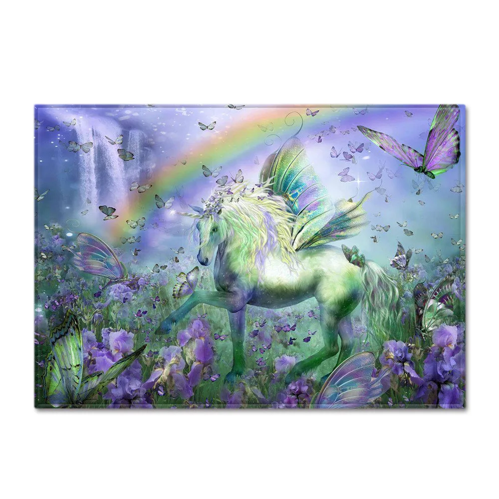 

Unicorn Pattern Cartoon Carpets for Living Room Bedroom Decor Carpet Soft Flannel Kids Room Play Area Rug Antiskid Floor Mat/Rug