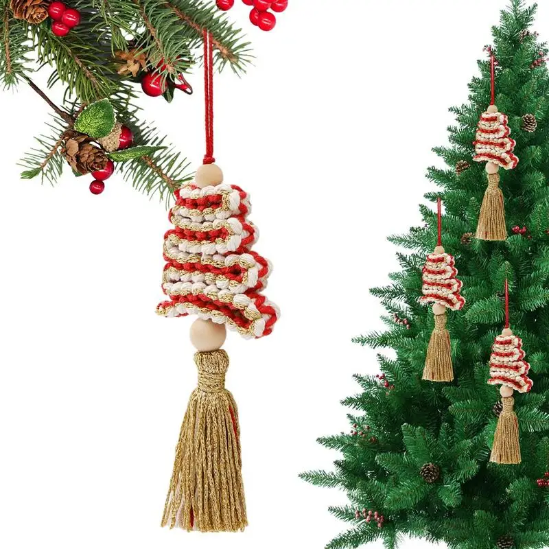 

Макраме Рождественская елка настенная подвесная красочная плетеная ручная работа богемное украшение для гостиной детский подарок для мал...