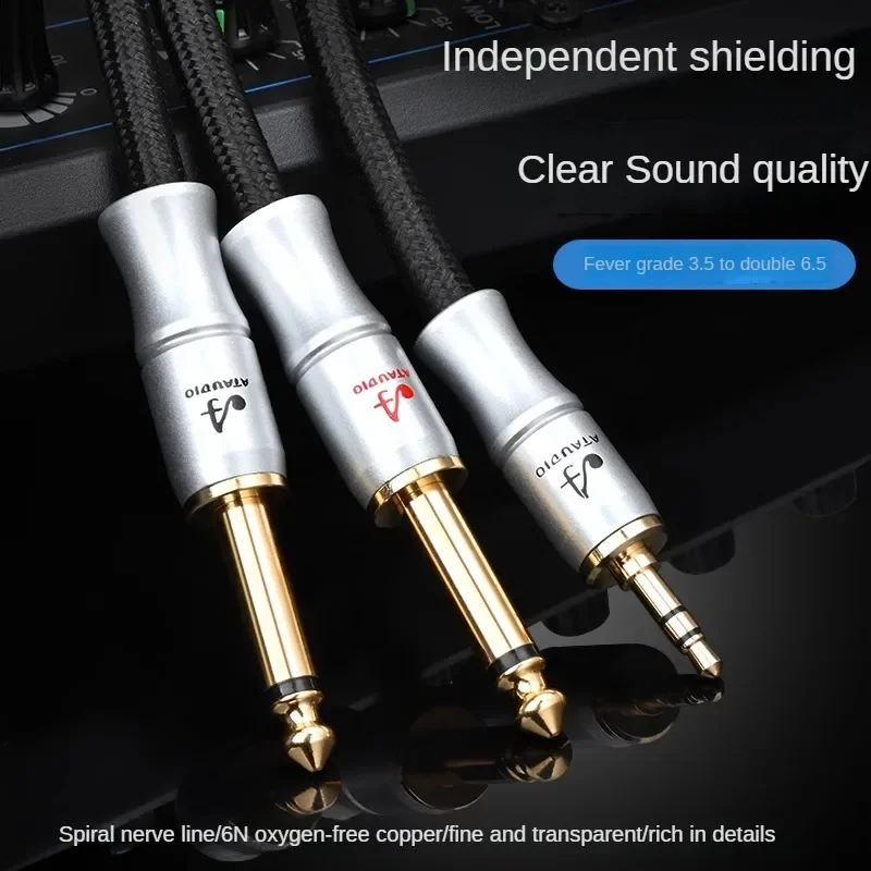 Hi-Fi 3 5 мм к двойному кабелю 6 Hi-End 6N OFC AUX 5–6 Мобильный компьютер Звуковая карта