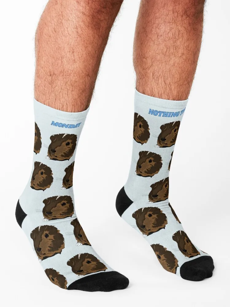 Носки с надписью Days of the Wheek морская свинка чулки мужские футбольные нескользящие