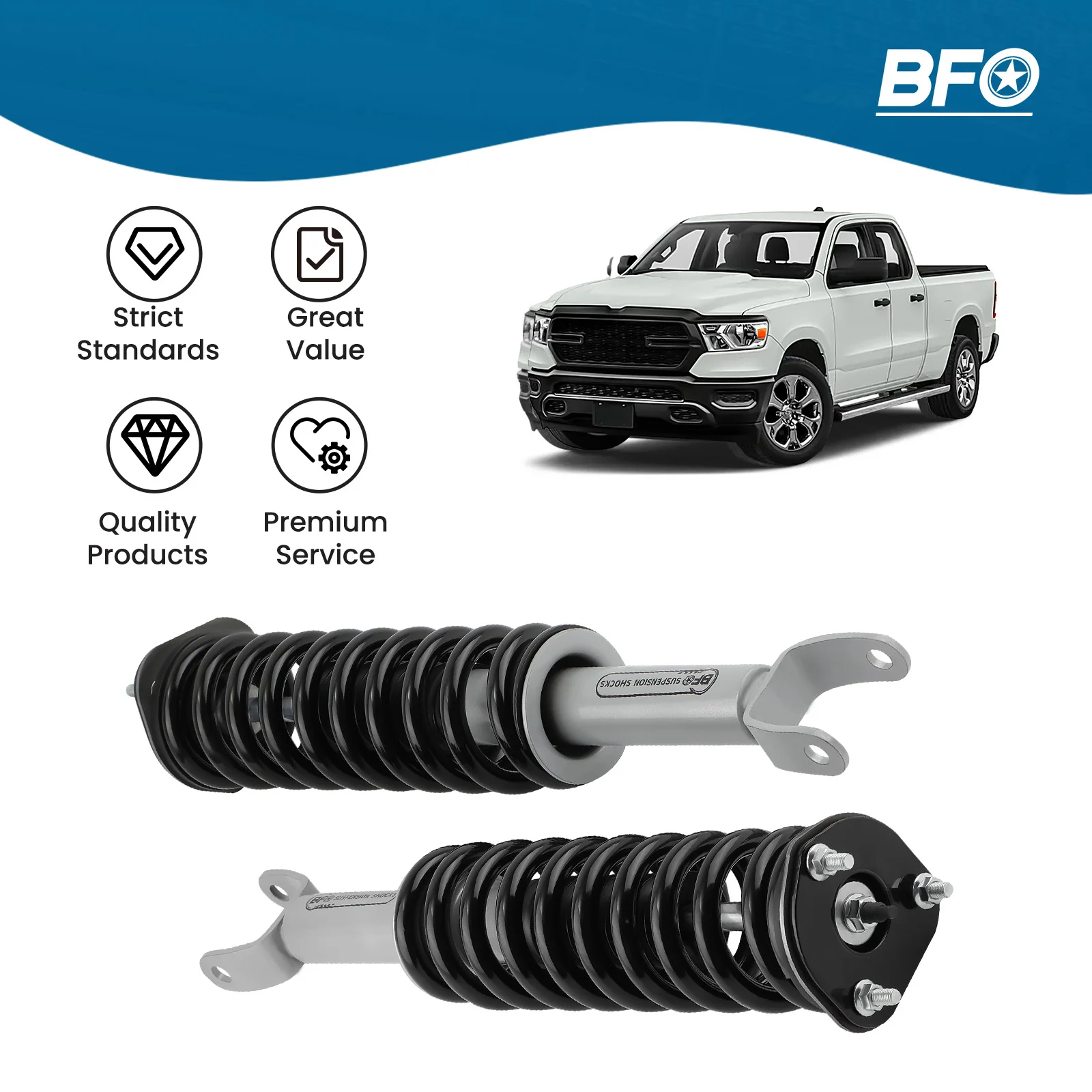 

3" Lifted Loaded Struts for Ram Truck 1500 2012-2018 1500 Classic 2019-2022