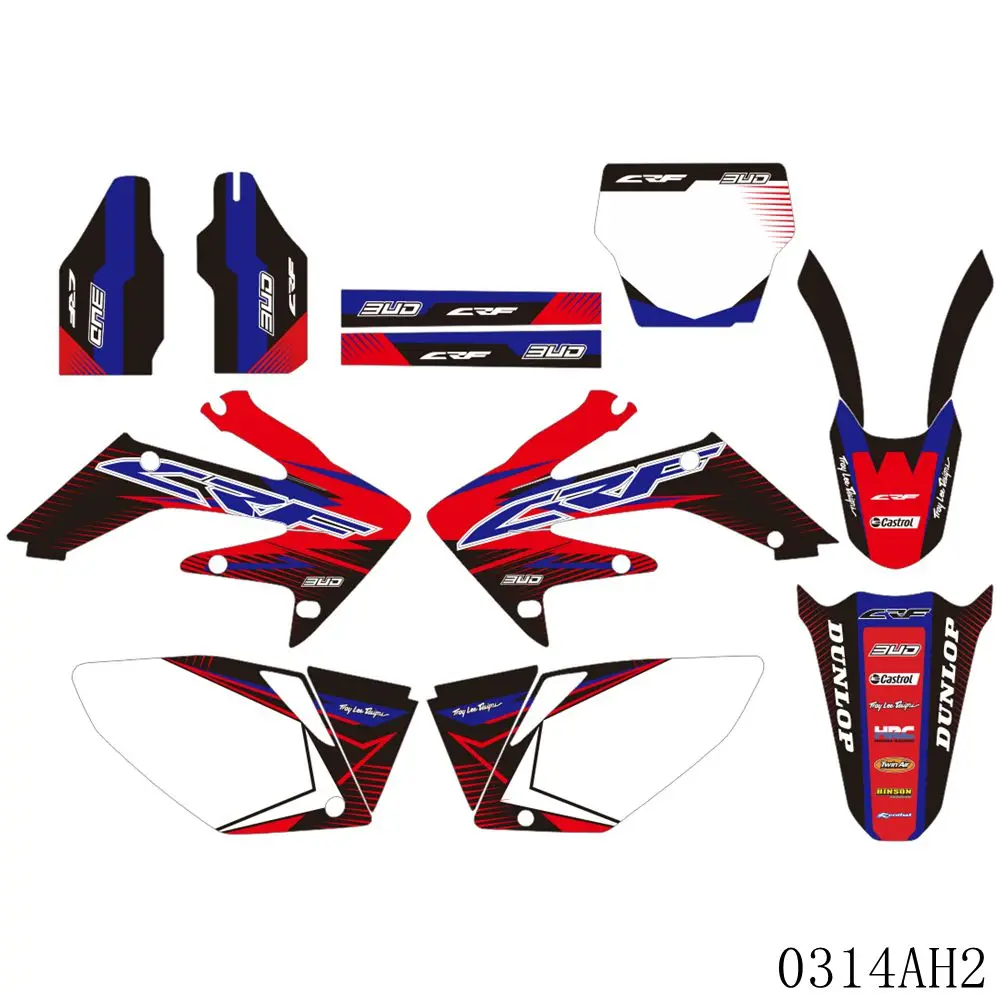 

For HONDA CRF 250R CRF 250 CRF250R CRF250 2004 2005 Full Graphics Decals Stickers Motorcycle Background Custom Number Name