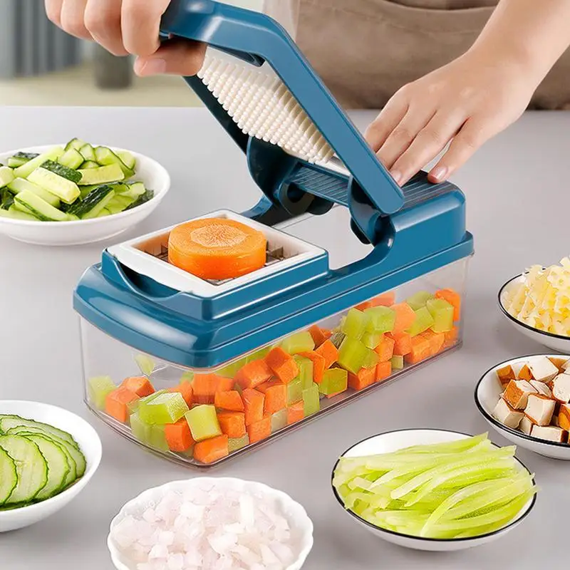 

14 в 1, многофункциональный измельчитель овощей, измельчитель для пищевых продуктов с контейнером для овощей, ручные кухонные аксессуары