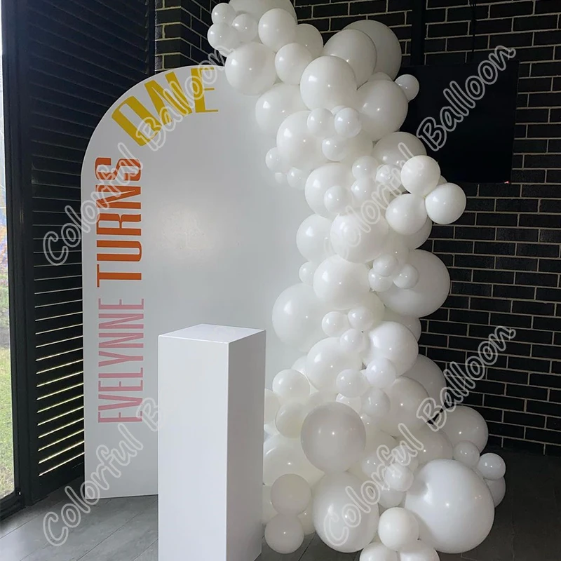 

115 шт., матовая латексная Белая Гирлянда для детской вечеринки