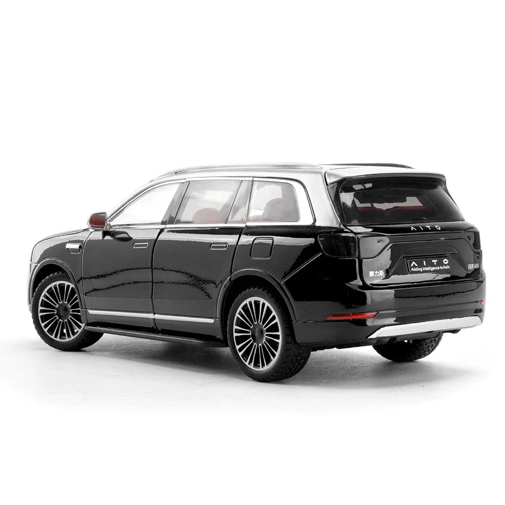 Литая модель автомобиля AITO M9 1:24 из сплава игрушки колесо тянущаяся резиновая