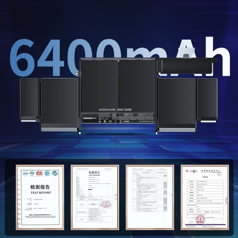 NOHON Аккумулятор для ноутбука A1493 MacBook Pro 13 дюймов A1502 конец 2013 - середина 2014 6400 мАч