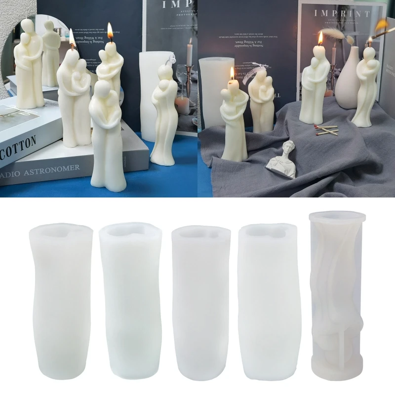 

Life Series Scented Candle Silicone Mold 3D Hugging Couple Mould Abstract Human Body Resin Casting for DIY Aroma Candle