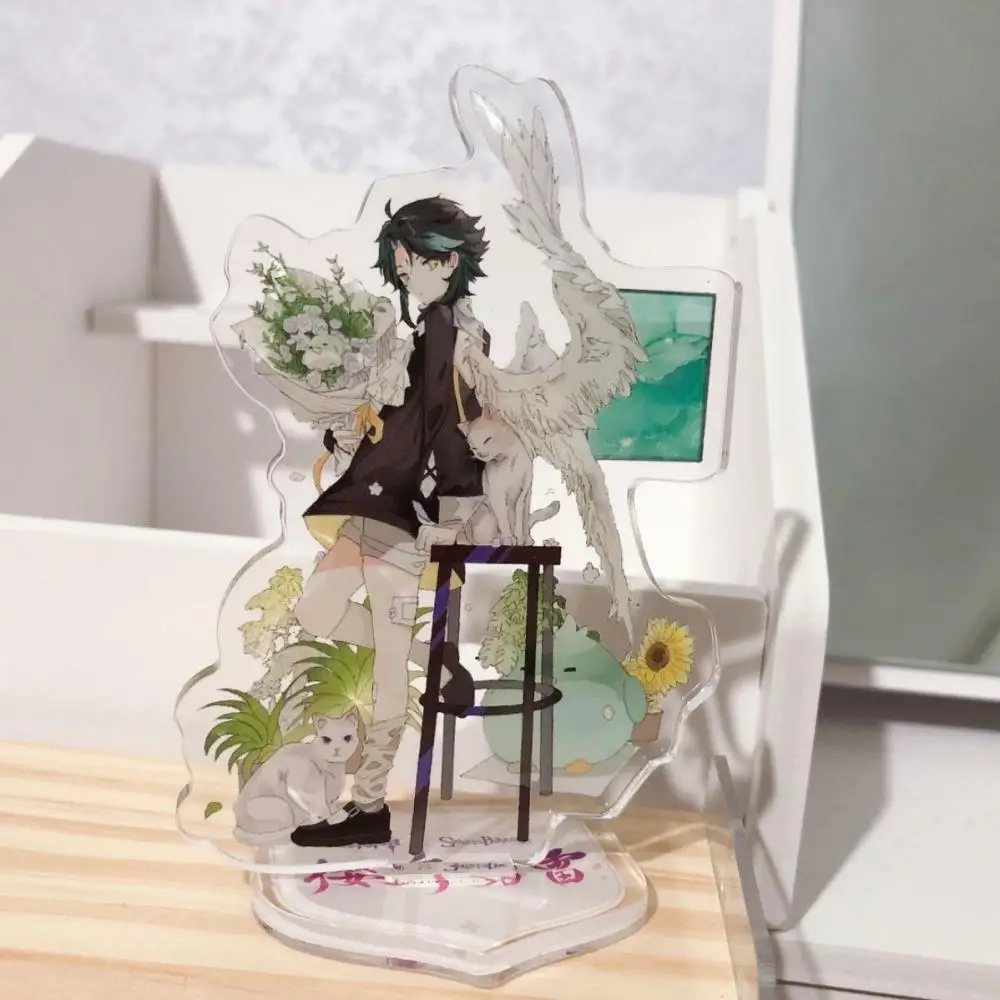 8 см Genshin Impact Xiao Venti Крылья ангела в форме человека стоячая карта украшение для