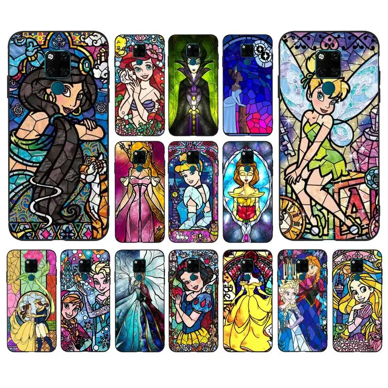 

Disney Mosaic Princess Phone Case for Huawei Mate 20 10 9 40 30 lite pro X Nova 2 3i 7se