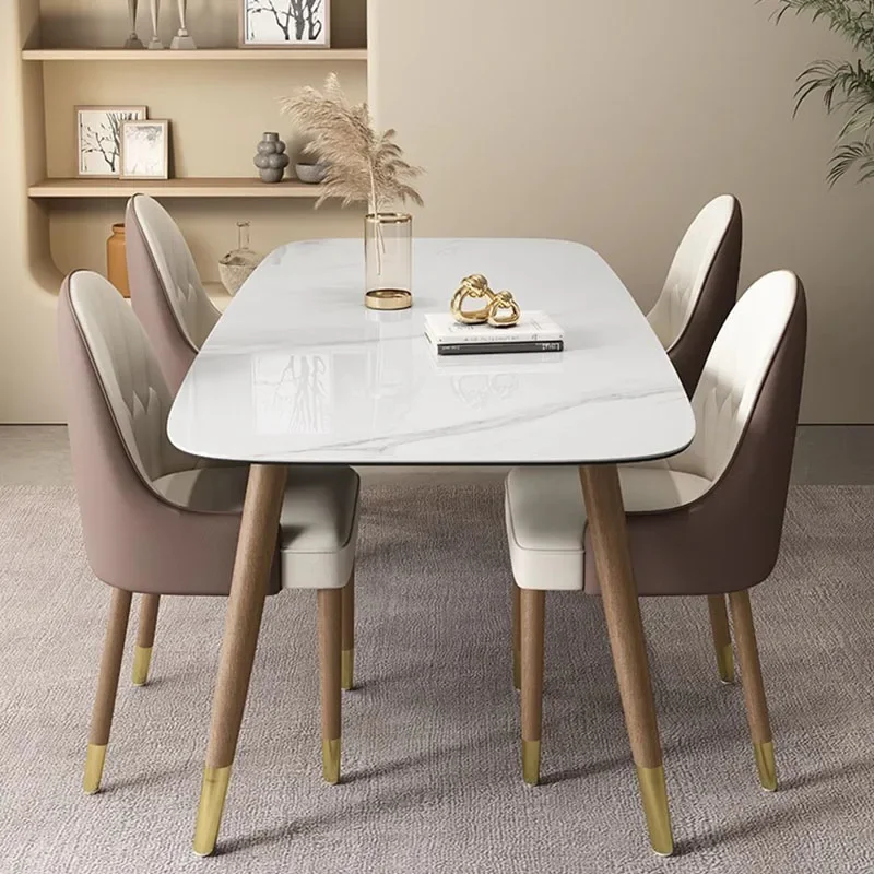 

Роскошный обеденный стол, современный водонепроницаемый минималистичный обеденный стол в современном стиле, скандинавский деревянный обеденный стол, кухонная мебель