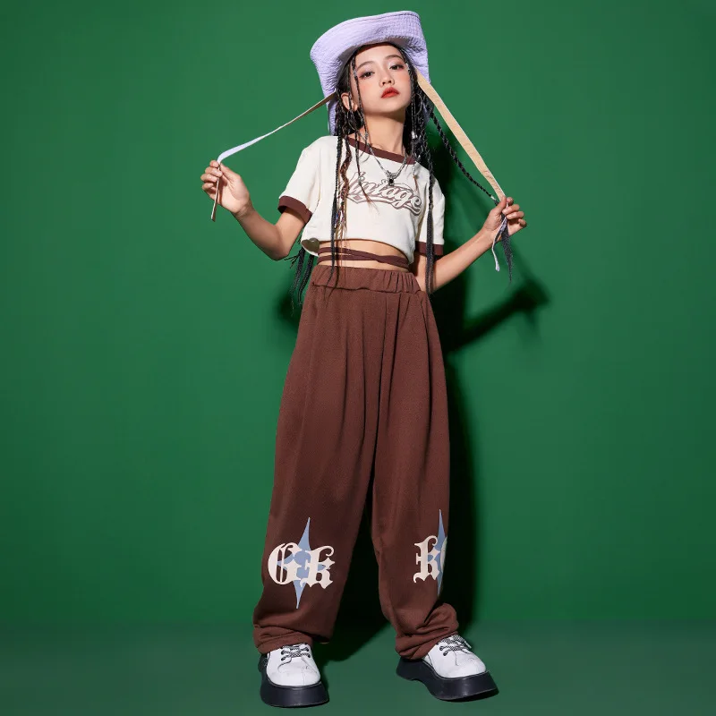 Детская танцевальная одежда костюмы в стиле хип-хоп для девочек и мальчиков