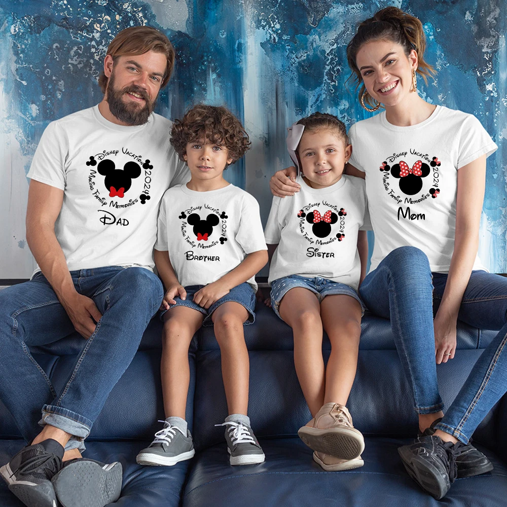 

Disney Vacation 2024 Making Family Memories T-shirt New Fashion Mickey Minnie Clothes Vacay Mode Dad Mom Bro Sis T Shirt Sets