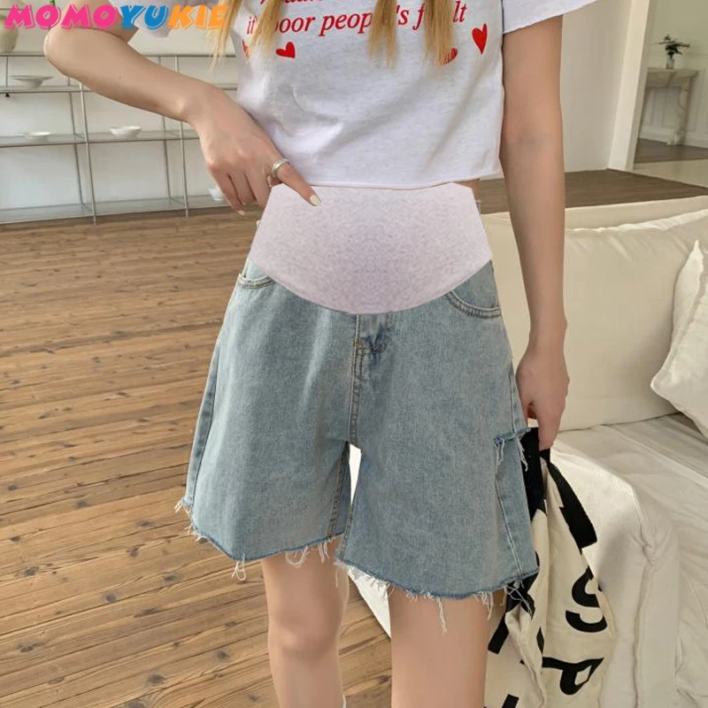 maternity Clothes for pregnant women ripped denim shorts summer pregnancy pants woman  women's clothing 2022 grossesse