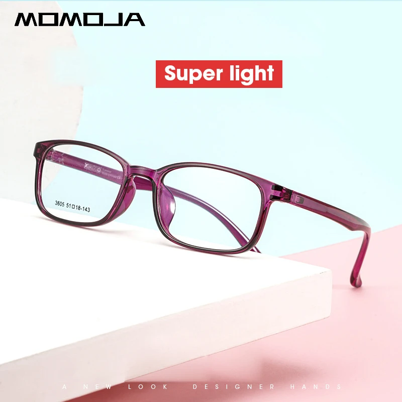 

Модные квадратные очки MOMOJA в стиле ретро, ультра тонкие очки TR90, оптическая оправа для очков по рецепту для мужчин и женщин, очки 06-3605