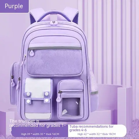 Милый школьный ранец Sanrio Kuromi для девочек и учеников начальной школы, вместительный рюкзак для девочек, рюкзак для защиты позвоночника