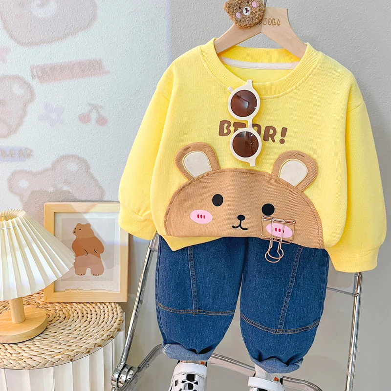 

Children's Spring 2023 New Set Baby Autumn Children's Wear Boys and Girls' Sweaters Children's Baby Fashionable Fashion Set