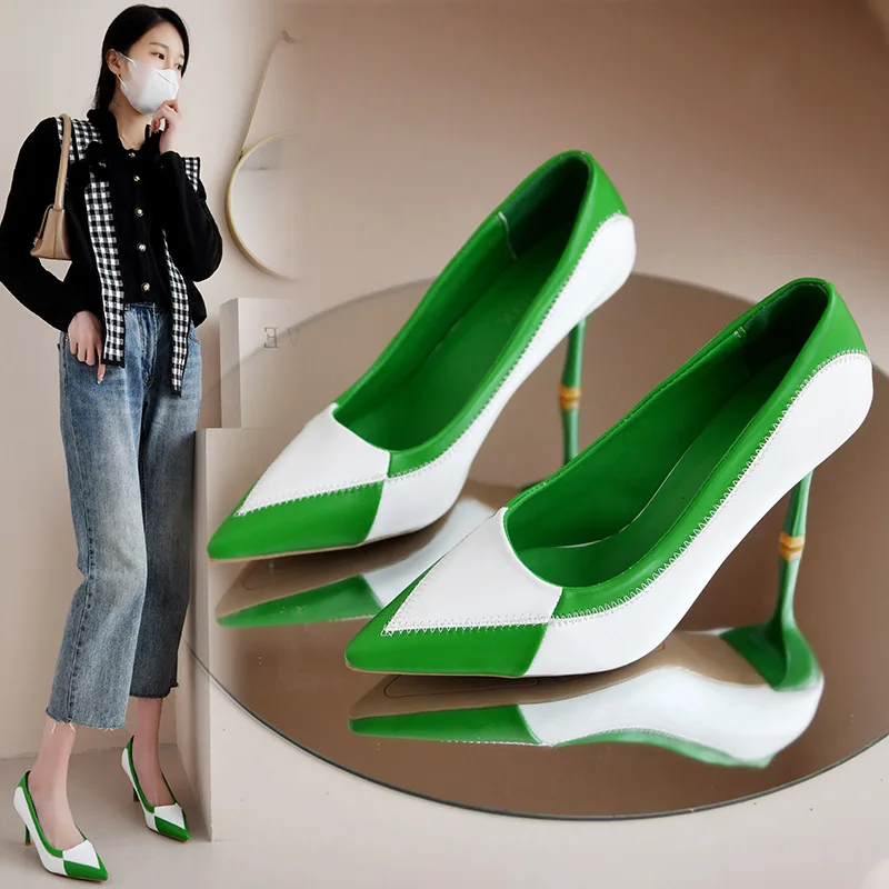 

Туфли-лодочки женские на высоком каблуке, заостренный носок, без застежки, пикантные, туфли-лодочки, разные цвета