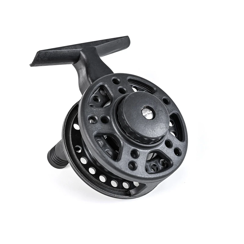 

1 PCS Ice Winter Fishing Rod With Reel Ice Fishing Folded Mini Feeder Fishing Rods Metal Wheel Set Ice Fishing Parts Black Tool