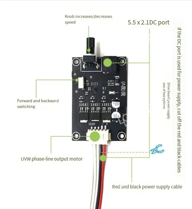 Трехфазный бесщеточный контроллер платы управления двигателем BLDC DC регулятор