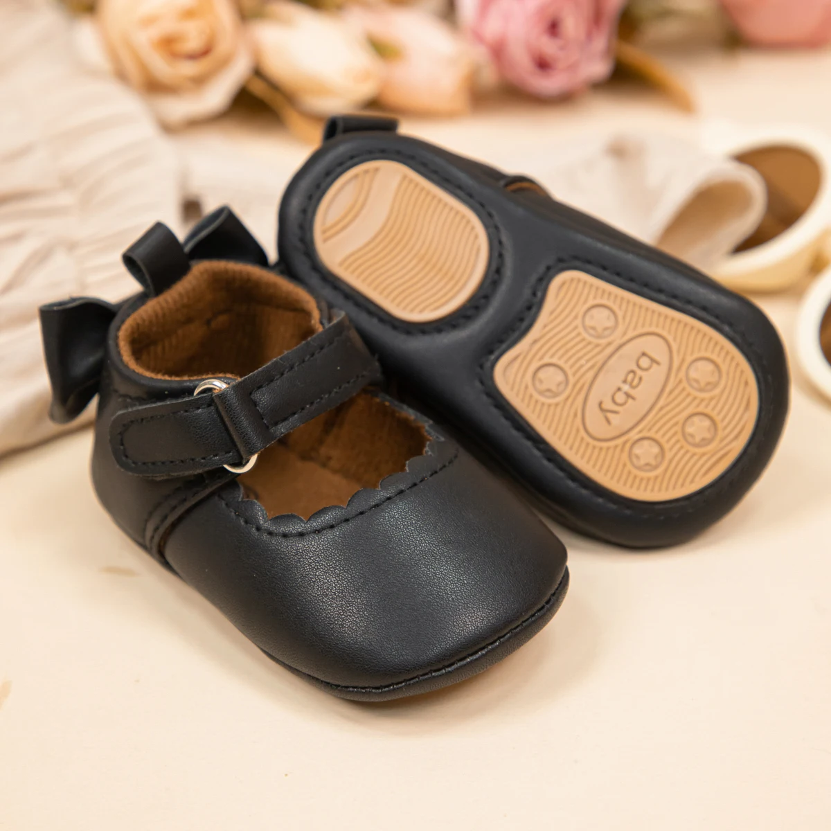 KIDSUN Newborn PU Baby Girl Shoes Princess Bowknot Rubber Sole Anti-Slip Dress Shoes First Walkers Toddler Crib Shoes Moccasins KIDSUN Newborn PU Baby Girl Shoes Princess Bowknot Rubber Sole Anti-Slip Dress Shoes First Walkers Toddler Crib Shoes Moccasins