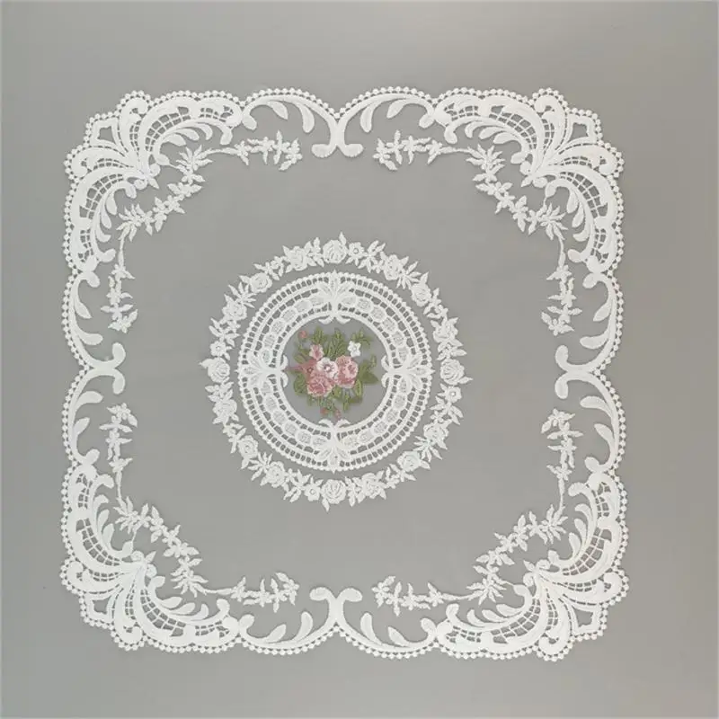 

Embroidery Placemat Round Durable Locking Process Office Decoration Lace Embroidery Technology Lace Cushion Cup Decorative Ins
