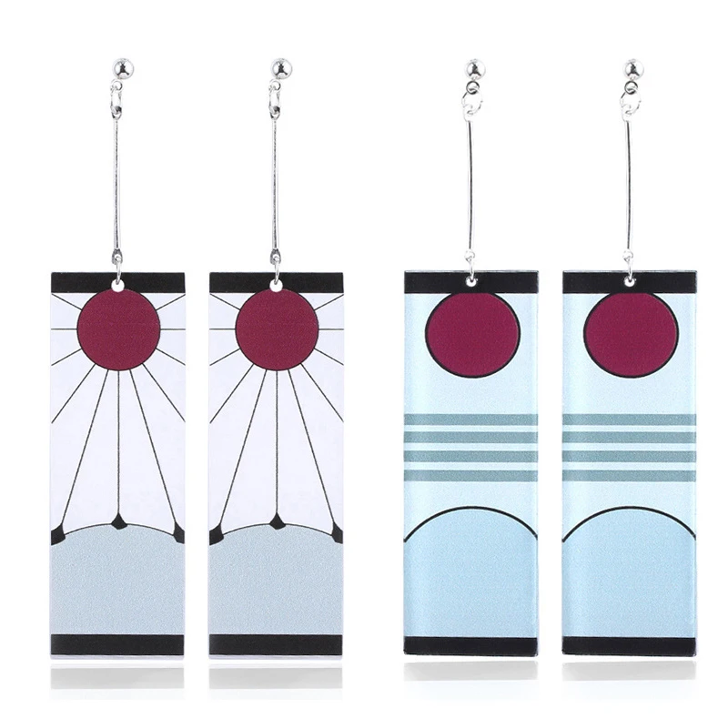 

Anime Acrylic Drop Earrings Demon Slayer Kimetsu no Yaiba Blade of Ghost Earings For Women Men Cosplay Jewelry Accessories Gift