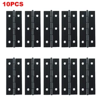 10PCS Black Iron Door Hinges Furniture Hardware Butt Hinges For Window Cabinet Drawer Dresser With Screws Home Repair Tools