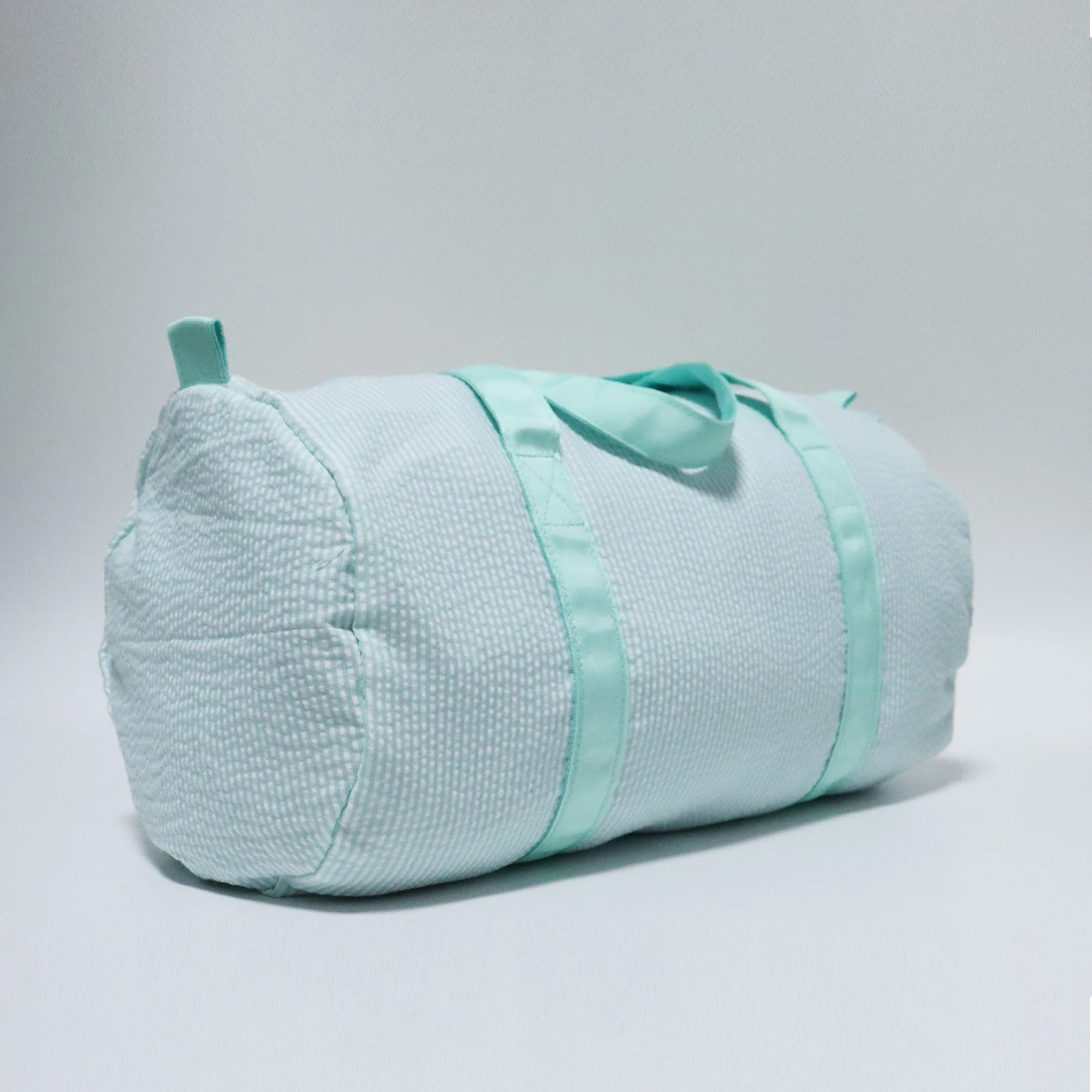 New Green Seersucker Duffle Bags Toddler Soft Preschooler Seersucker Traveling Bags For Vacation Children Weekend Bag Domil103