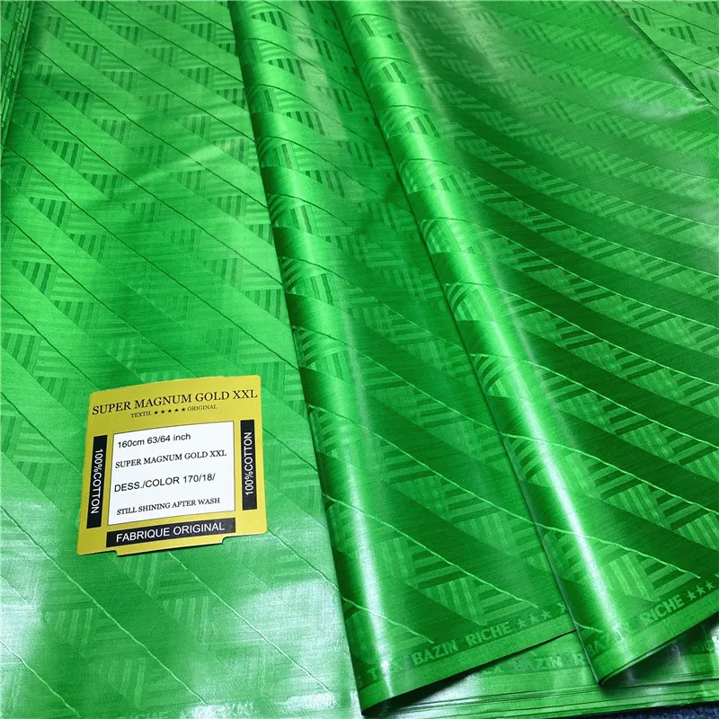 

5 Meter 100% Cotton African Jacquard Basin Dress Fabric Bazin Riche Brode For Men Or Women Clothes Material Wedding Party 4L0620