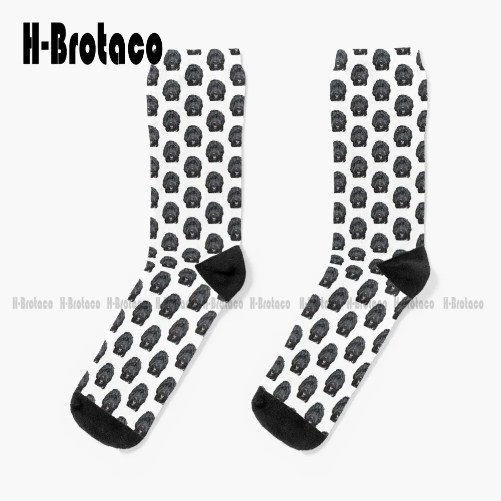 Носки женские с рисунком черного каракули/какаду удобные спортивные уличные