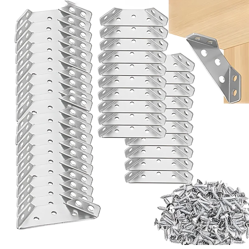 100 шт. угловые кронштейны из нержавеющей стали