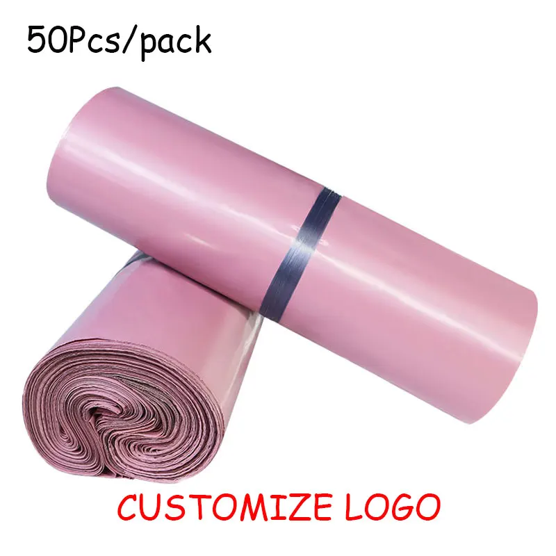 

50Pcs Plum Red Transport Courier Postal Bags Self Seal PE Waterproof Ecommerce Clothing Packaging Parcel Logistics Mailing Bags