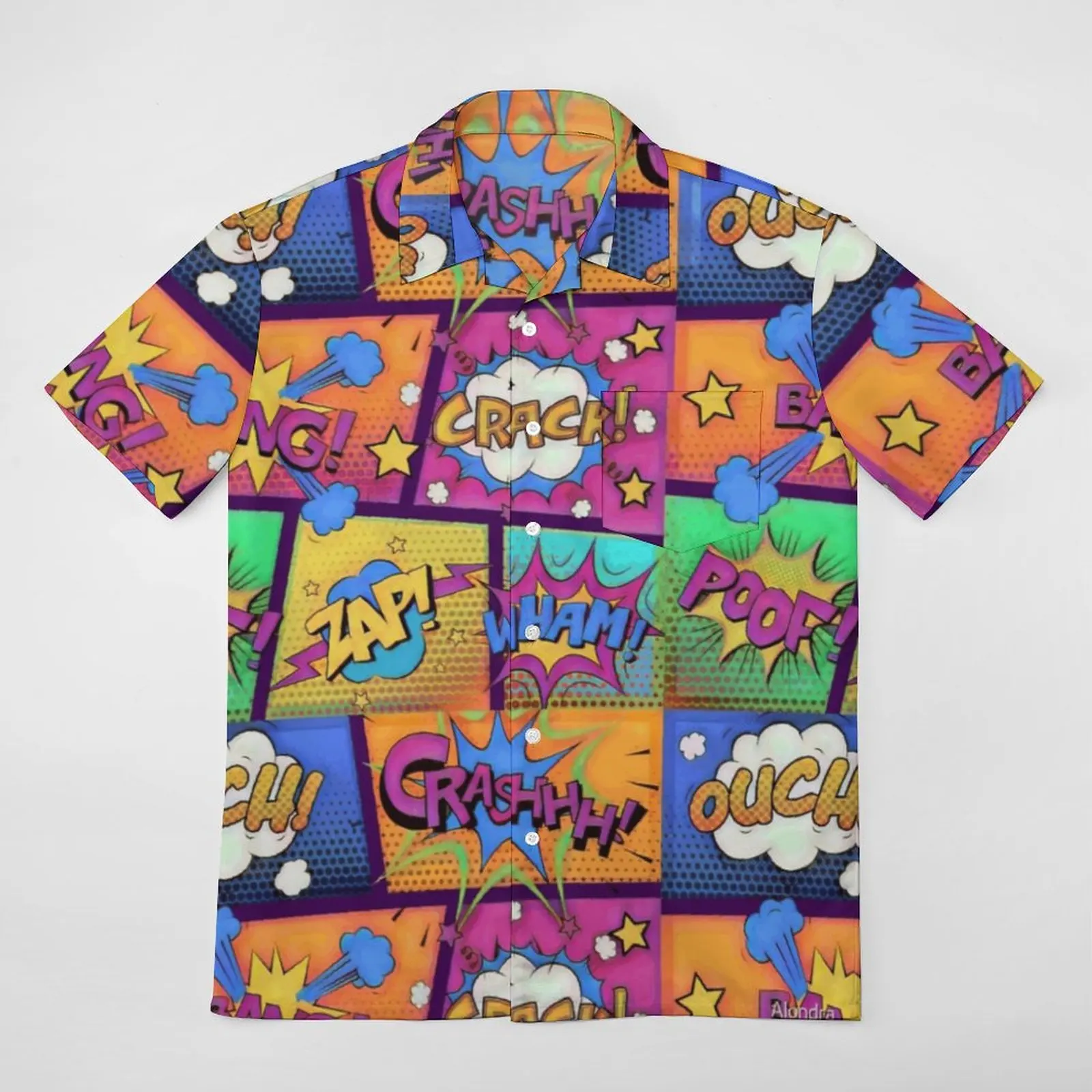 

Panels Crazy Colorful Comic Book Panels Graphic Vintage Tees Pantdress A Short Sleeved Shirt Top Quality Leisure USA Size